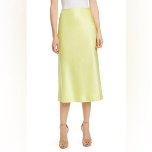 A1. Alice + Olivia Bright Yellow Midi Slip Skirt for Casual Resort Wear